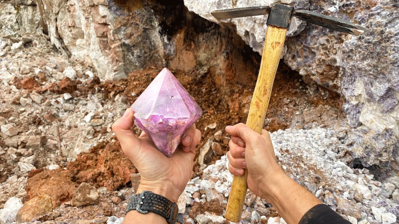 Found Super Rare Amethyst Crystal While Digging at a Private Mine! (Unbelievable Find) - YouTube