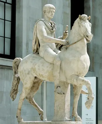 Statue of Caligula riding his horse Incitatus