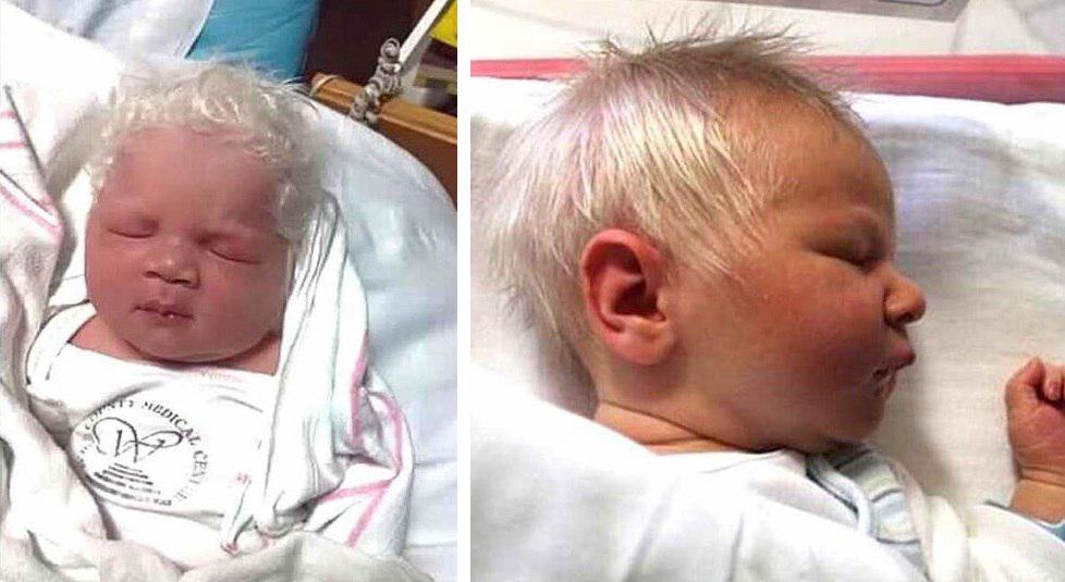 "Newborn Baby Dubbed 'Prince Charming' Due to Full Head of White Hair". ll - Puppy Blog