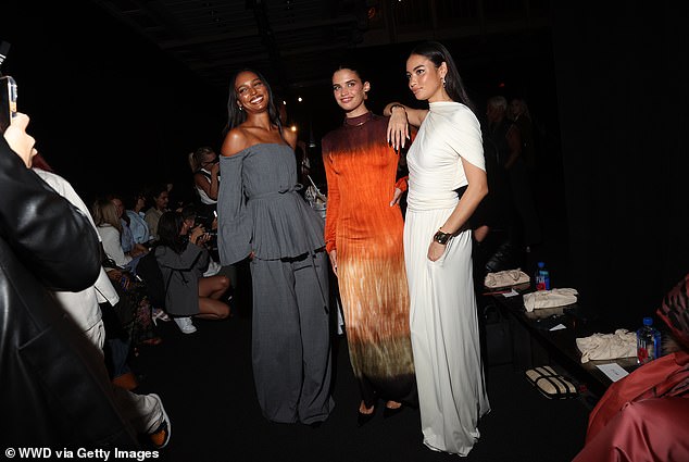 All together now: The fashion industry personality was also pictured alongside Sampaio and Kelsey Merritt