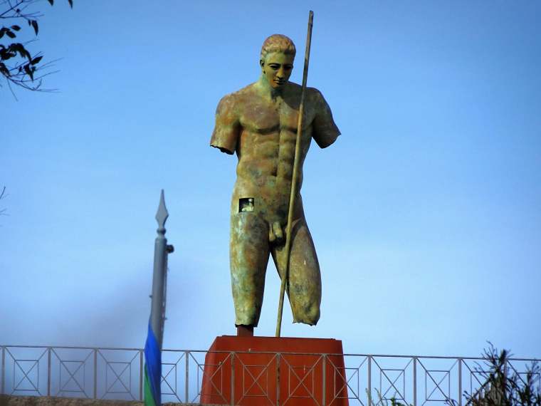 One of the more subtle pieces of art exposing the male form in Pompeii.