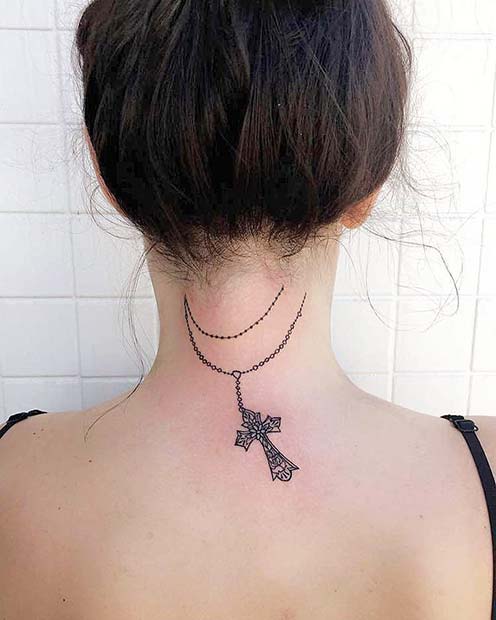 back of neck tattoo