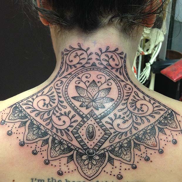 back of neck tattoo