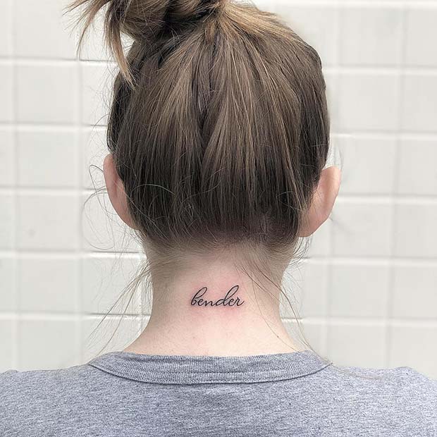 back of neck tattoo