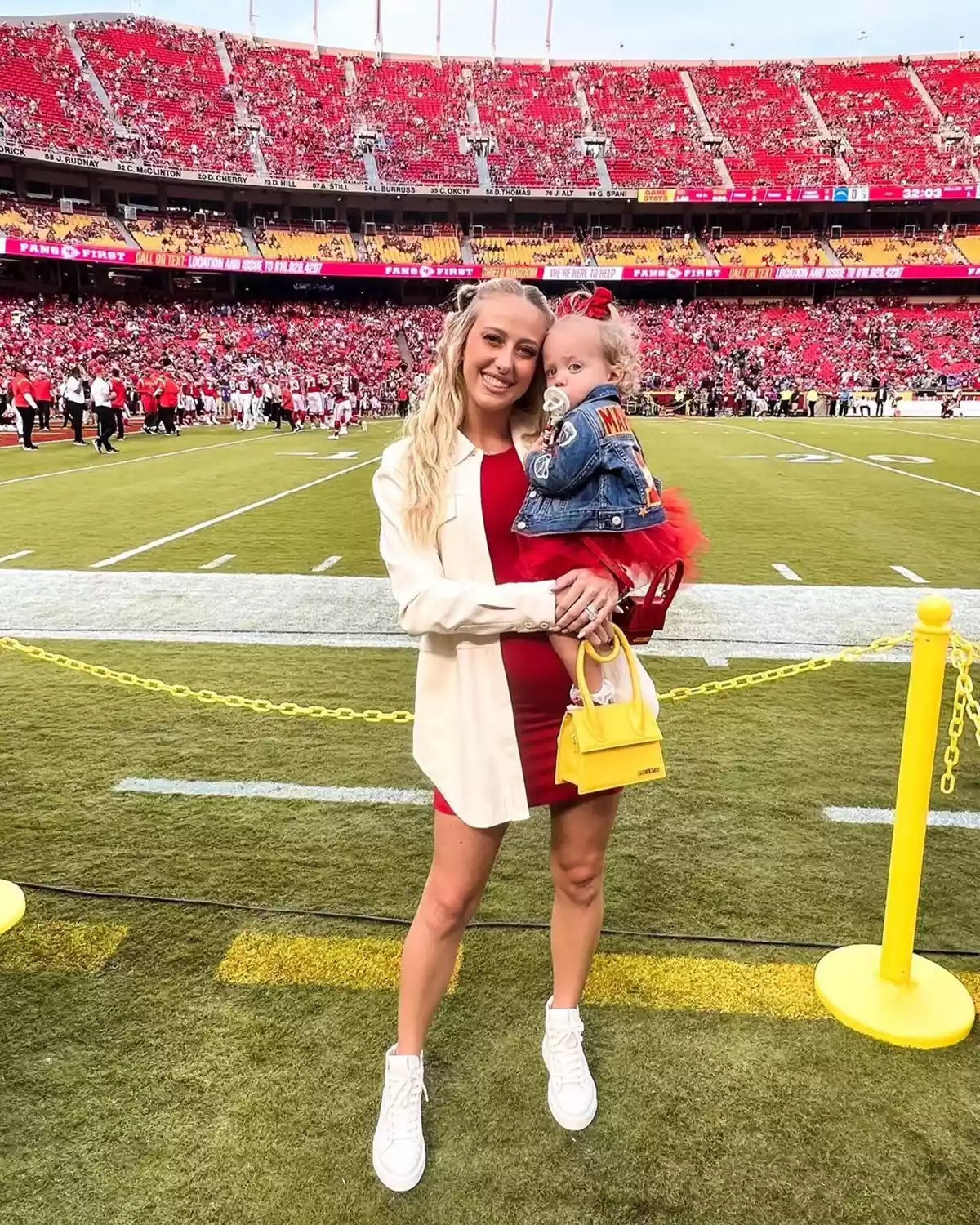 Pregnant Brittany Mahomes Brings Daughter Sterling on Field to Surprise Patrick Mahomes