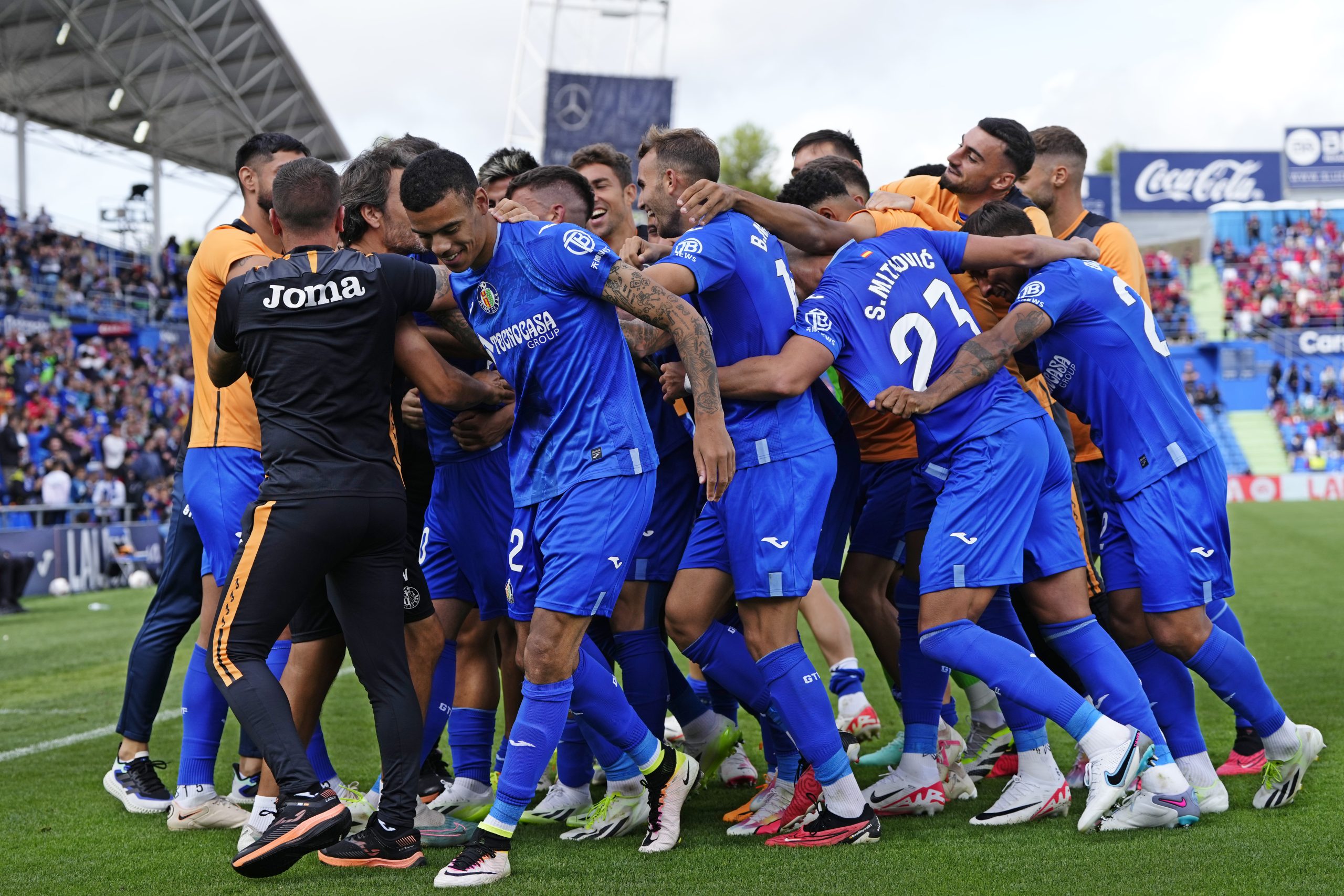 Greenwood was in the middle of Getafe's celebrations as they netted a late 3-2 winner