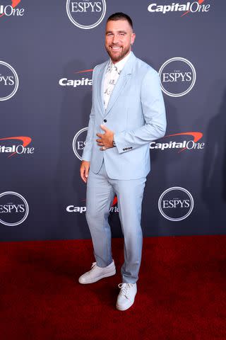 <p>Leon Bennett/Getty</p> Travis Kelce