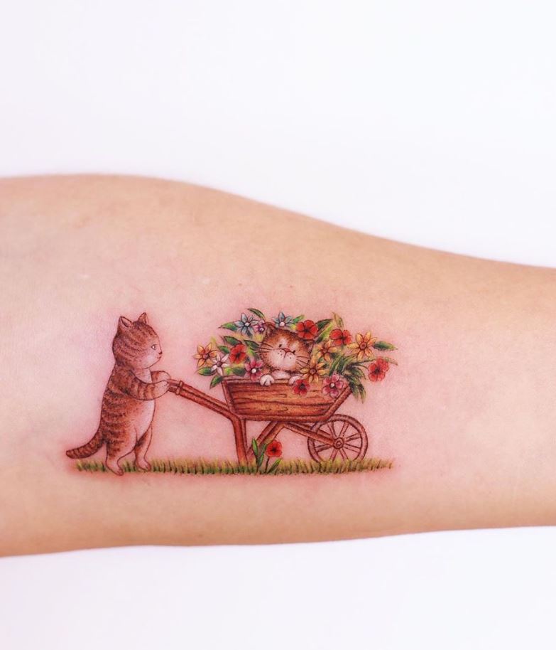 Cute minimalist watercolor tattoos you can't miss in 2023