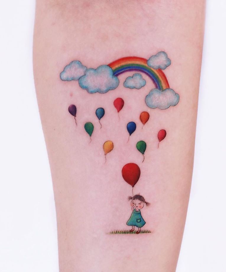 Cute minimalist watercolor tattoos you can't miss in 2023