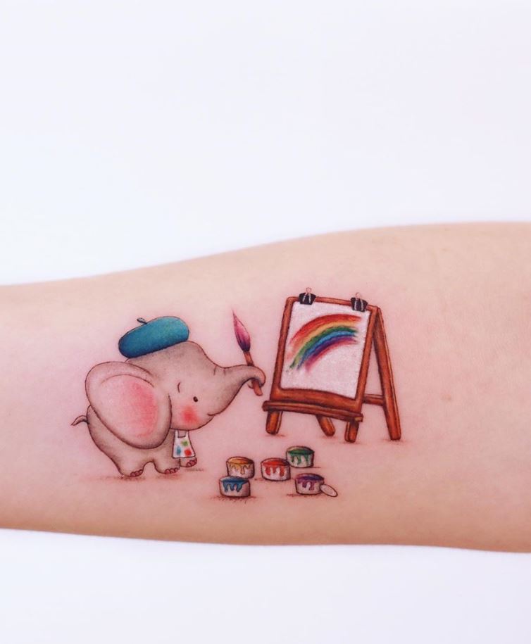 Cute minimalist watercolor tattoos you can't miss in 2023