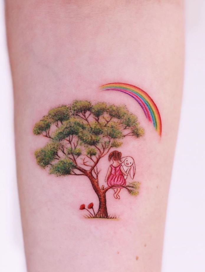 Cute minimalist watercolor tattoos you can't miss in 2023