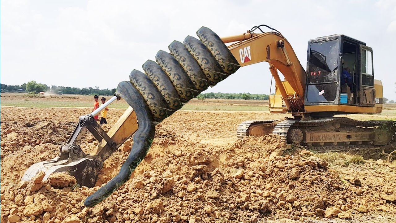 The remarkaƄle strength of a 20-foot python was captured as it coiled itself around an excaʋator.