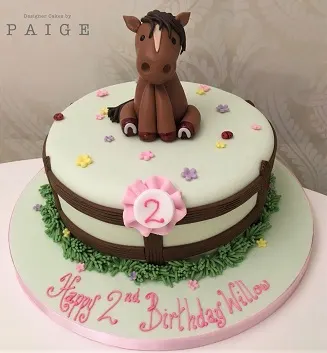 Girls birthday horse cake