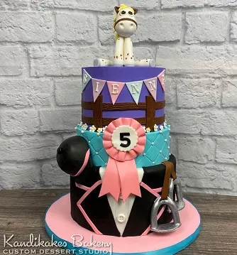 Horse show clothing and equipment cake