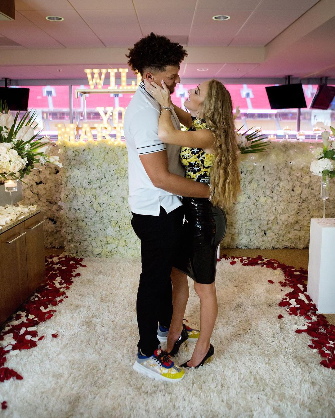 Mahomes shares the home with his high-school sweetheart fiancee Brittany Matthews