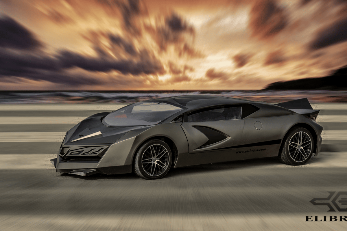 The stealth jet supercar: Qatar's first megacar unveiled with carbon fibre body and metallic gold paint