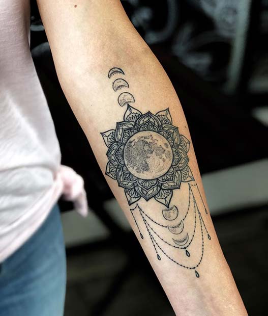 moon phases tattoo