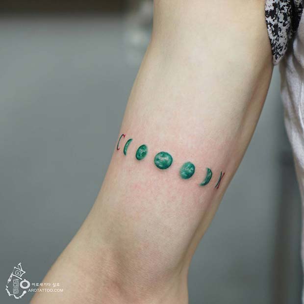 moon phases tattoo