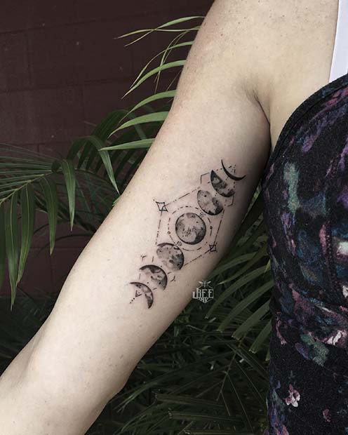 moon phases tattoo