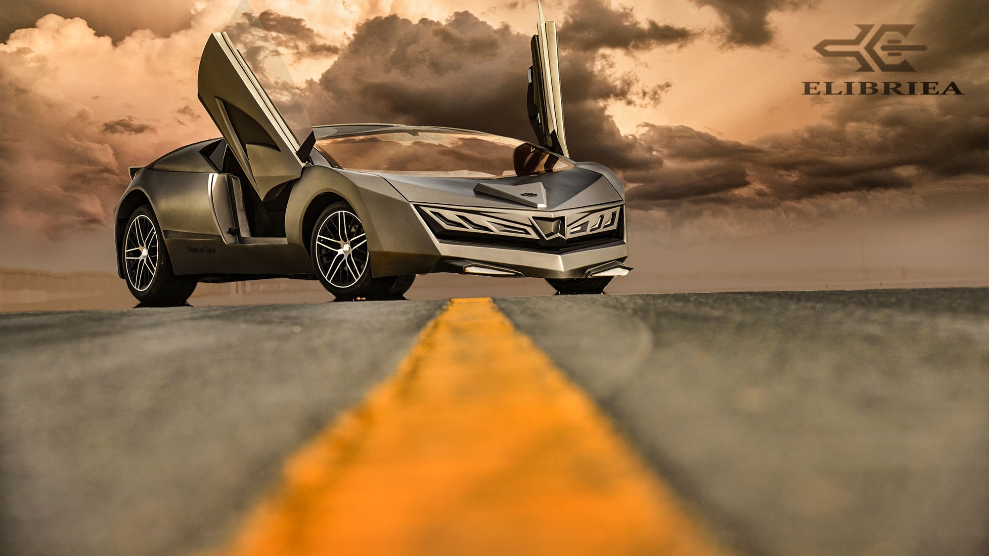 The stealth jet supercar: Qatar's first megacar unveiled with carbon fibre body and metallic gold paint