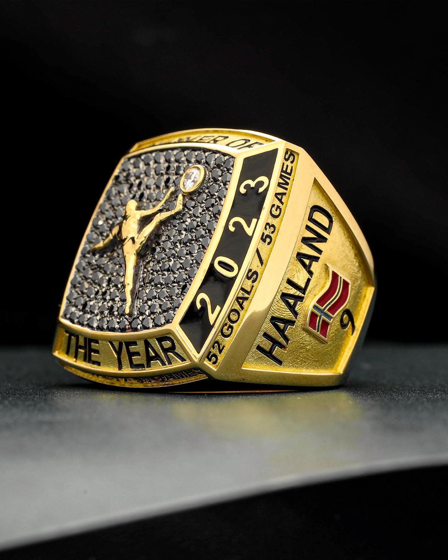 The ring features nods to his record-breaking season