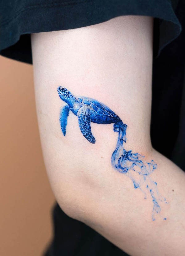 Sea turtle tattoo by @pokhy_tattoo