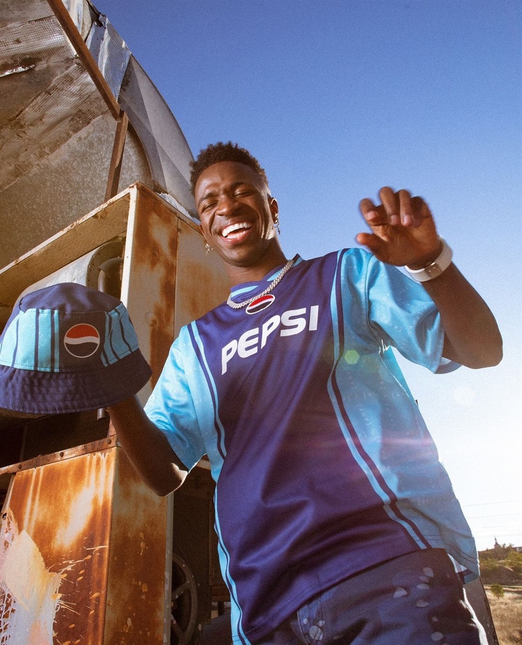 Vinicius Jr fronting the Pepsi x Art of Football collection.