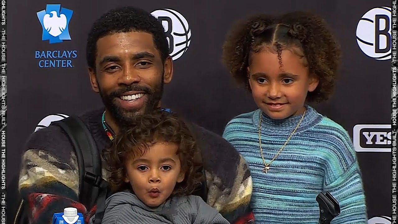 Kyrie Irving at the podium with his kids after the win vs Raptors, Postgame  Interview  - YouTube