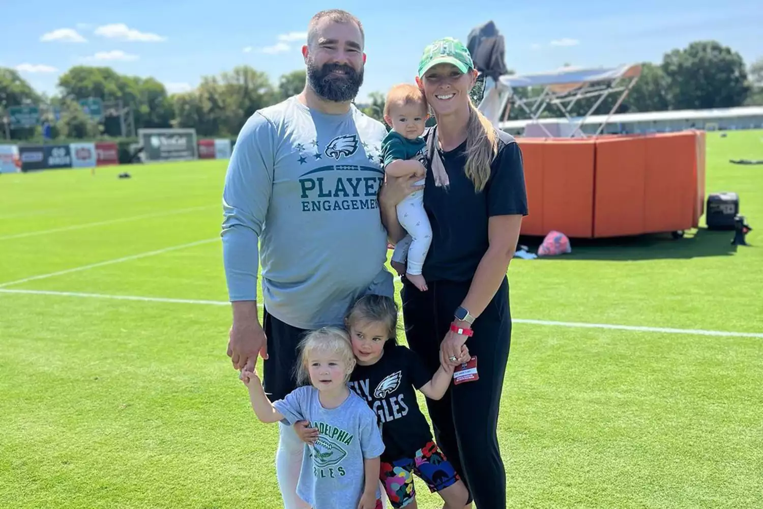 Jason Kelce and family at training camp