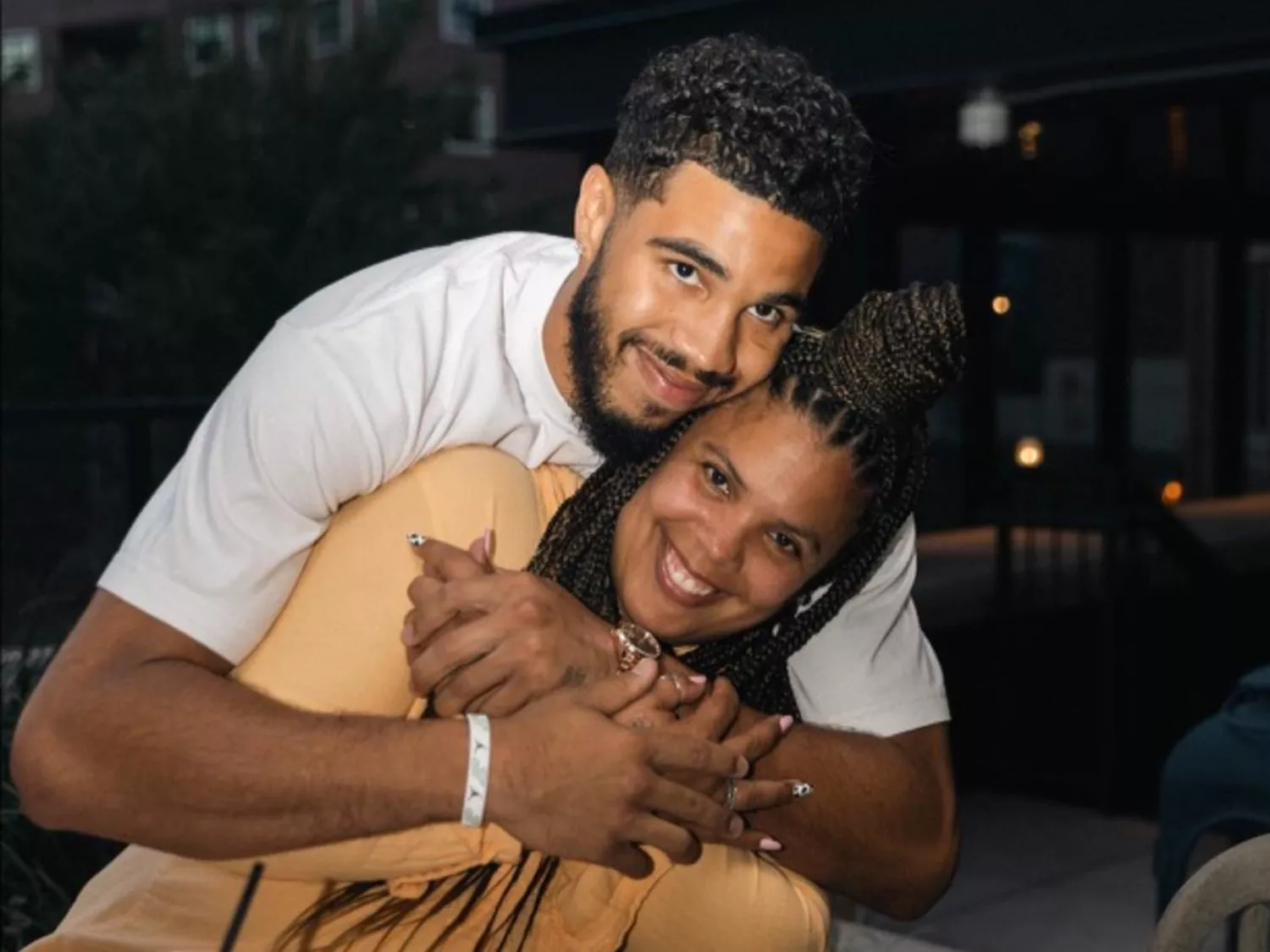 Jayson Tatum with his mother