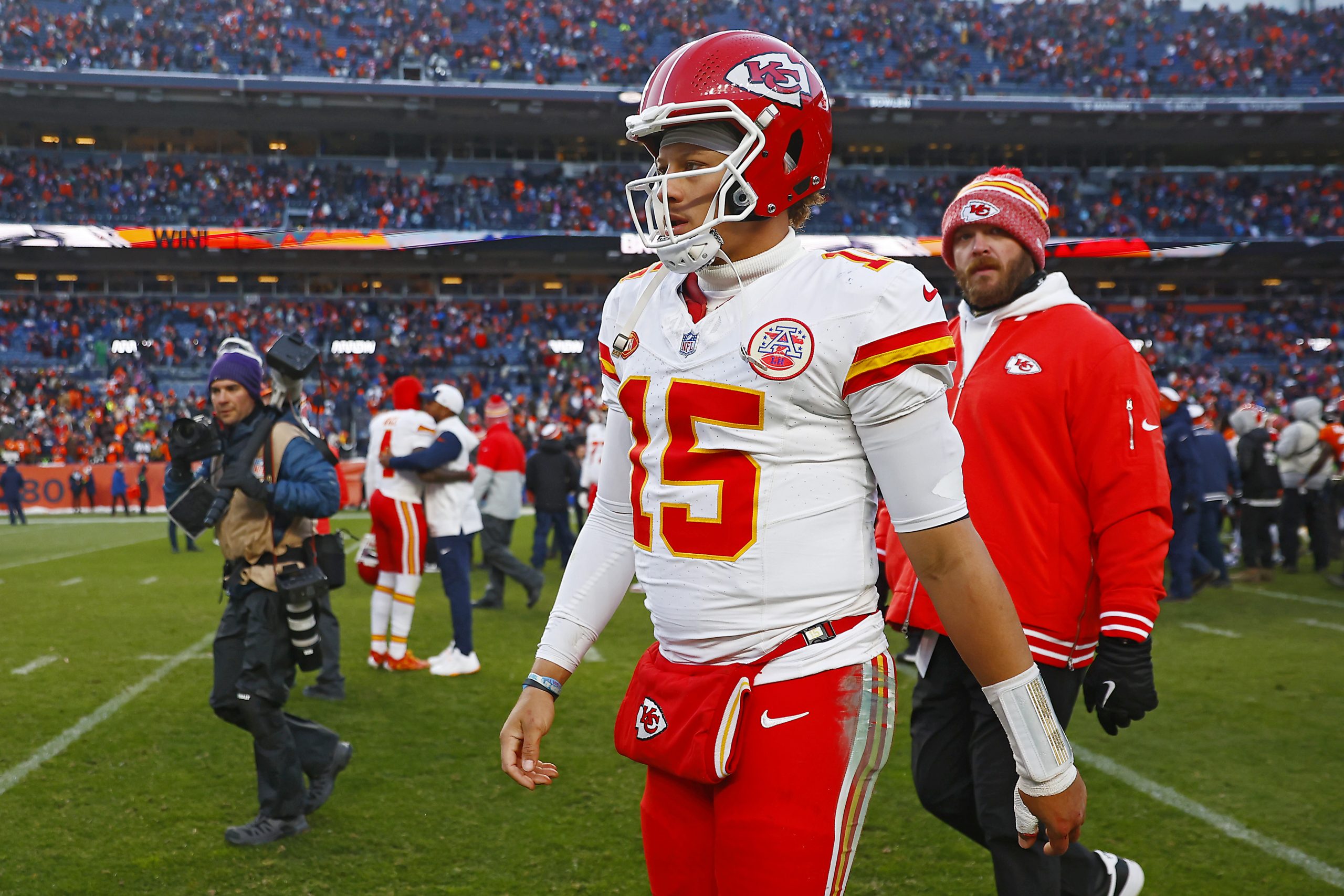 Why does Patrick Mahomes wear his helmet so high? Kansas City Chiefs quarterback adopts unusual on-field style | talkSPORT