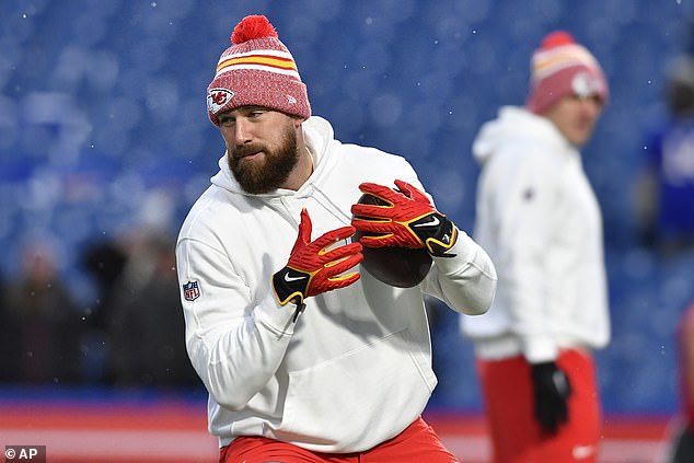 They were out in force to cheer Travis and the Chiefs on against the Bills on Sunday night