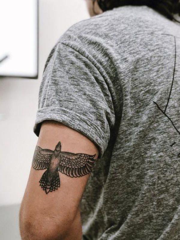 Eagle back of arm tattoo