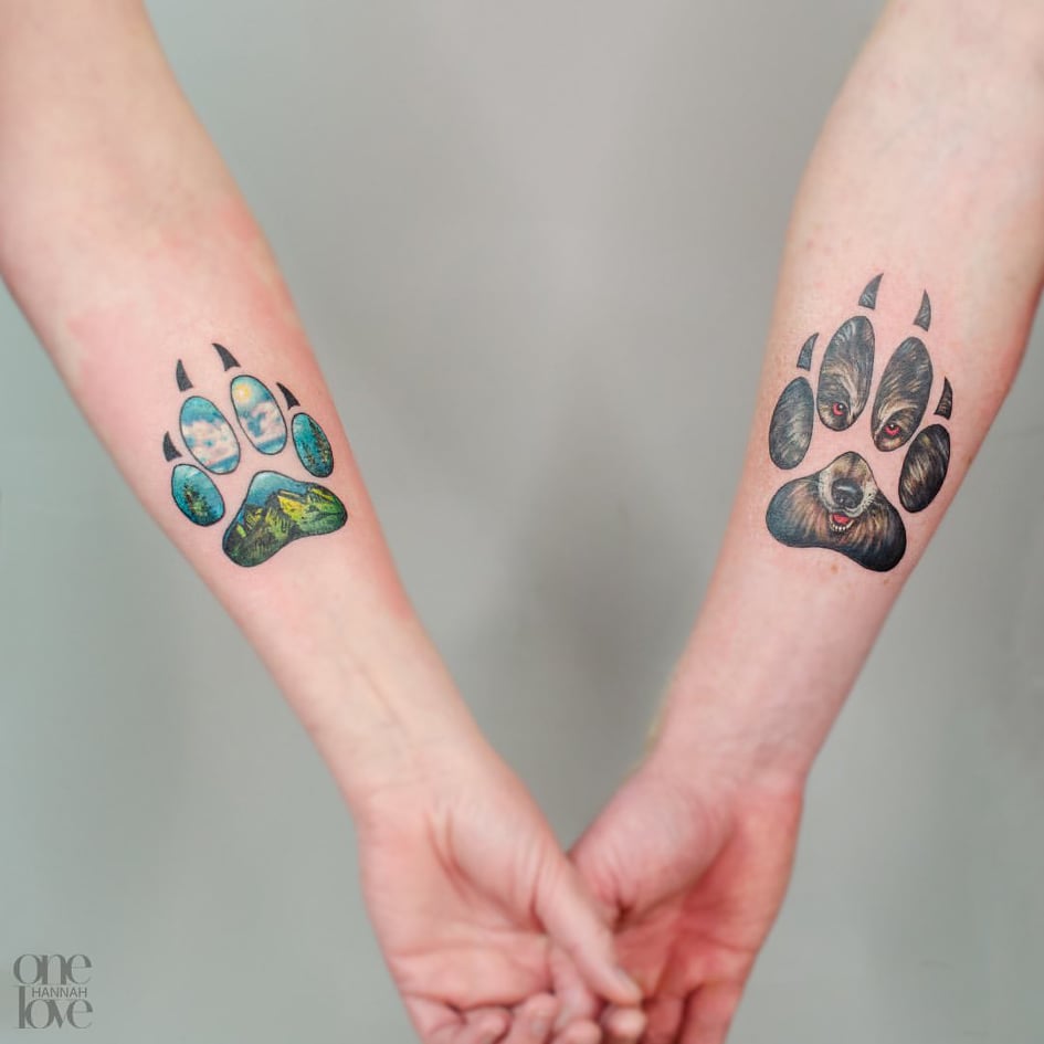 Matching couples wolf tattoos  Couples wolf tattoos Wolf tattoo Tattoos