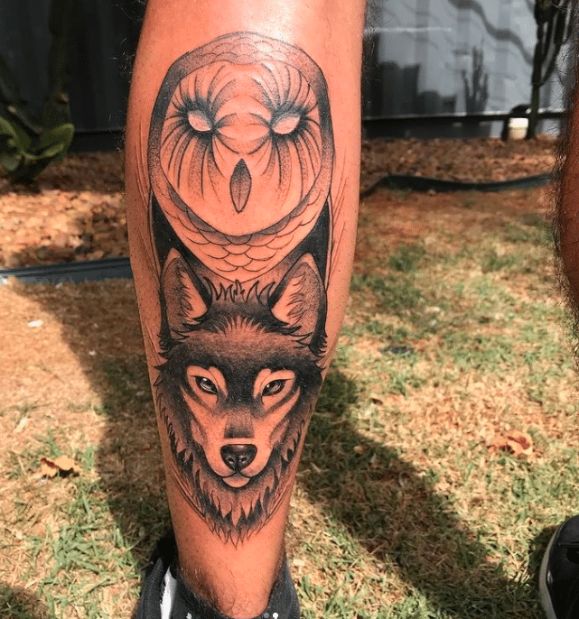 Tattoo uploaded by TattooRietje  wolf geometric couple goals  Tattoodo