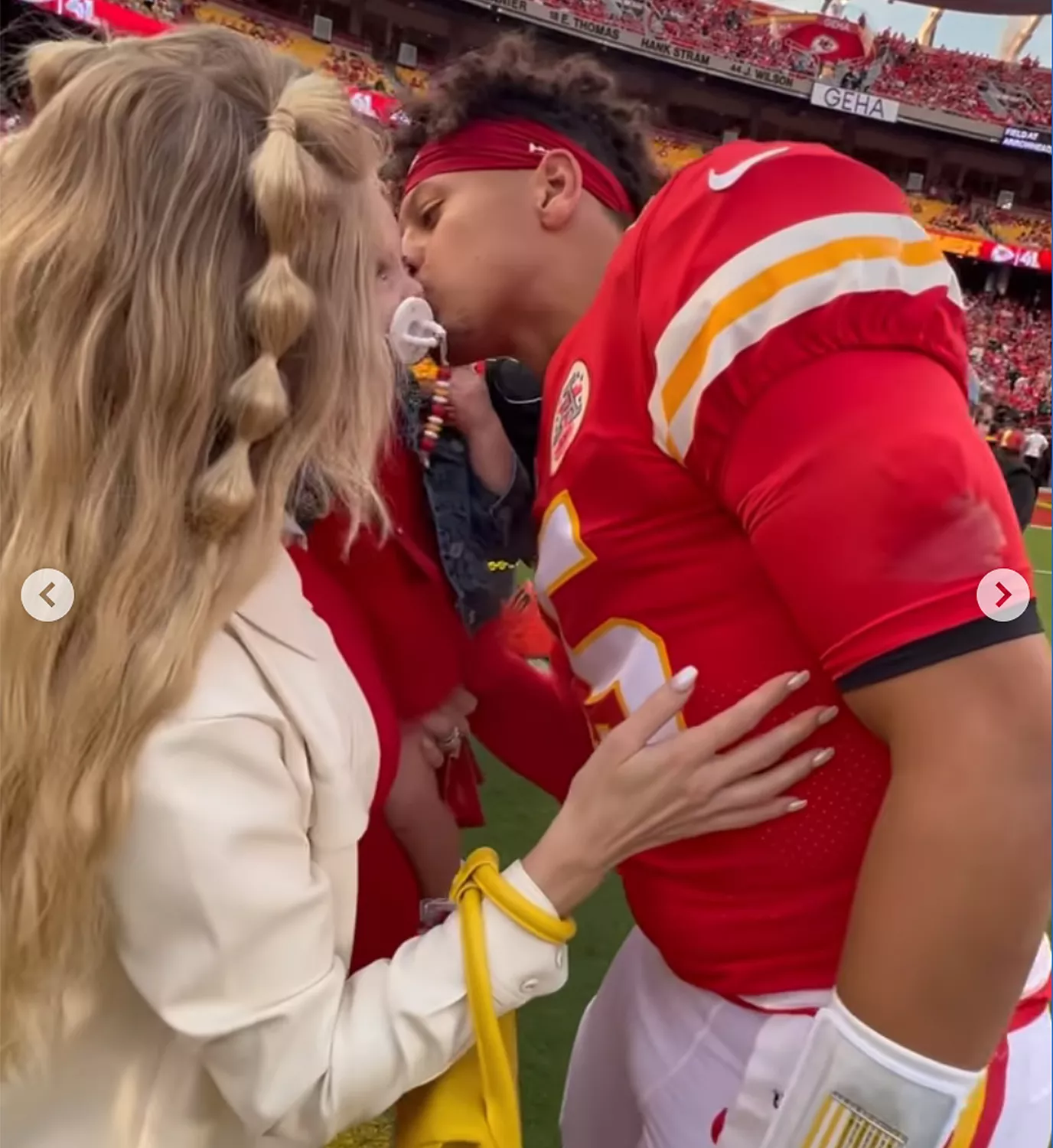 Pregnant Brittany Mahomes Brings Daughter Sterling on Field to Surprise Patrick Mahomes