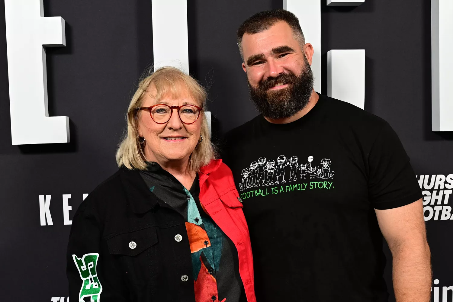 Donna Kelce and Jason Kelce attend Thursday Night Football Presents The World Premiere of 'Kelce' on Sept. 8, 2023