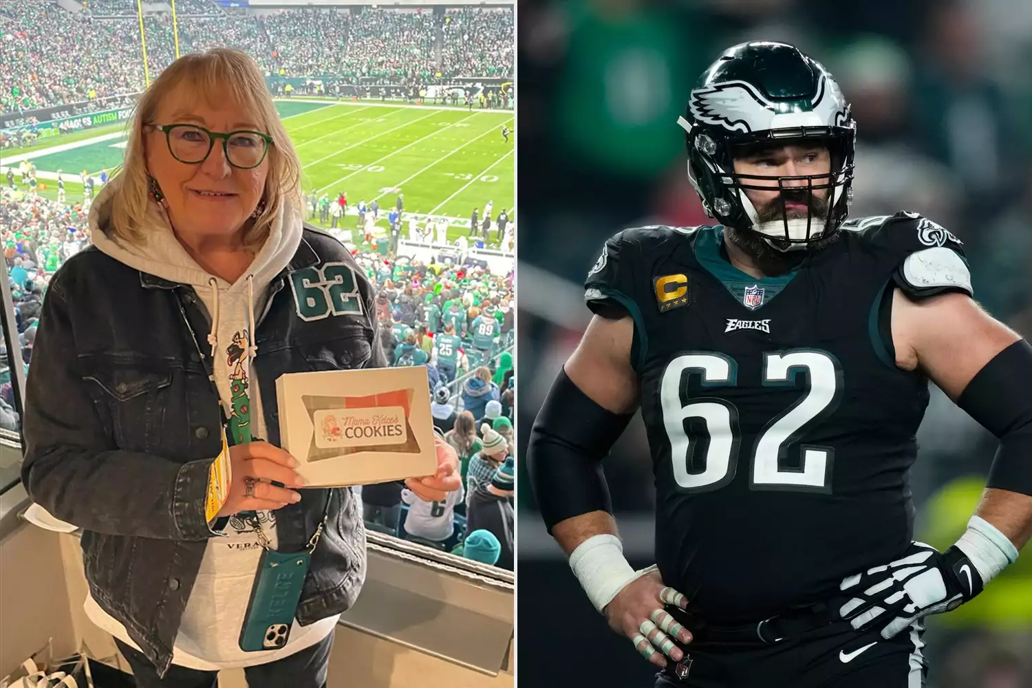 Donna Kelce Cheers on Son Jason at Eagles-Giants Christmas Day Game