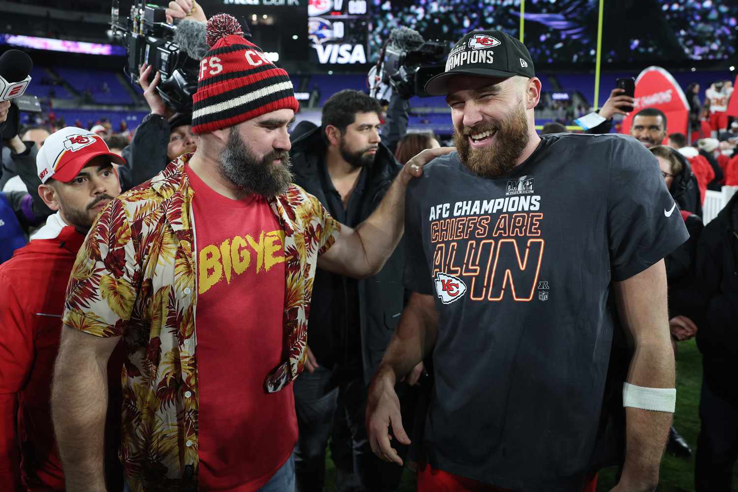 Jason Kelce Chokes Up Congratulating Travis Kelce on 2024 Super Bowl Spot