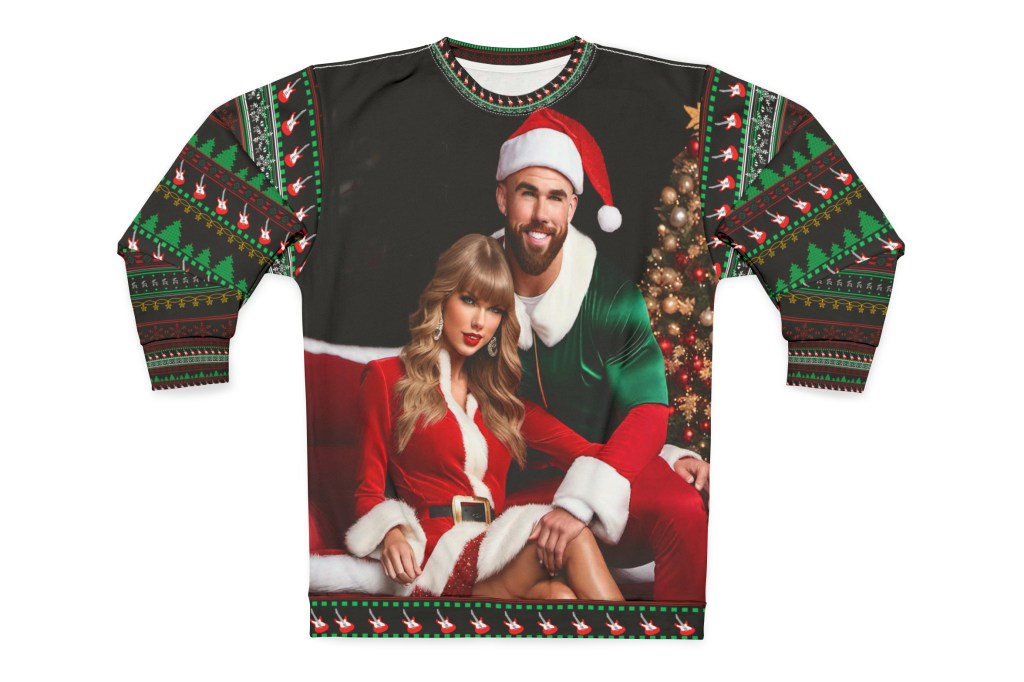 taylor swift travis kelce ugly Christmas sweater