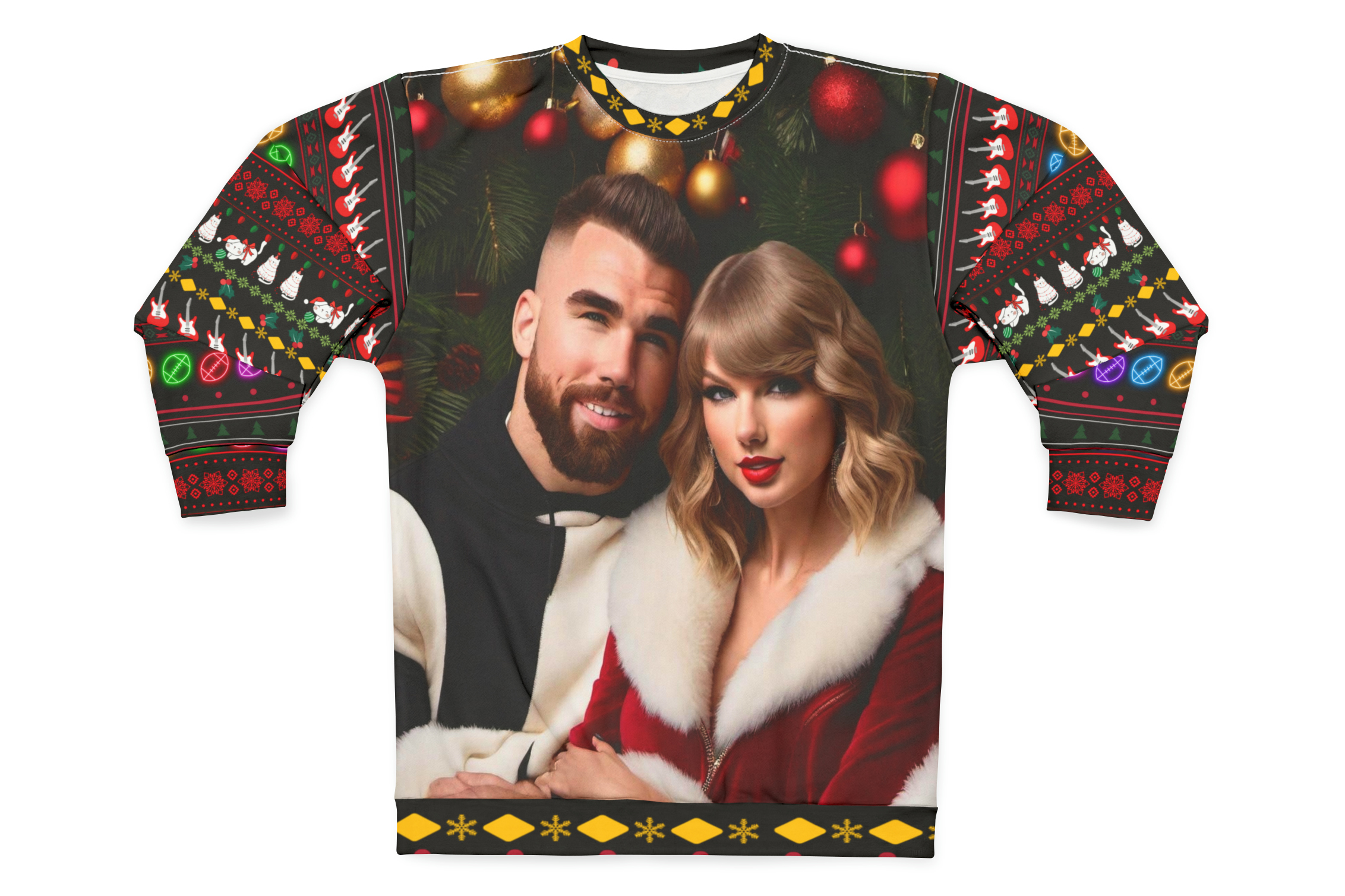 taylor swift travis kelce ugly christmas sweater