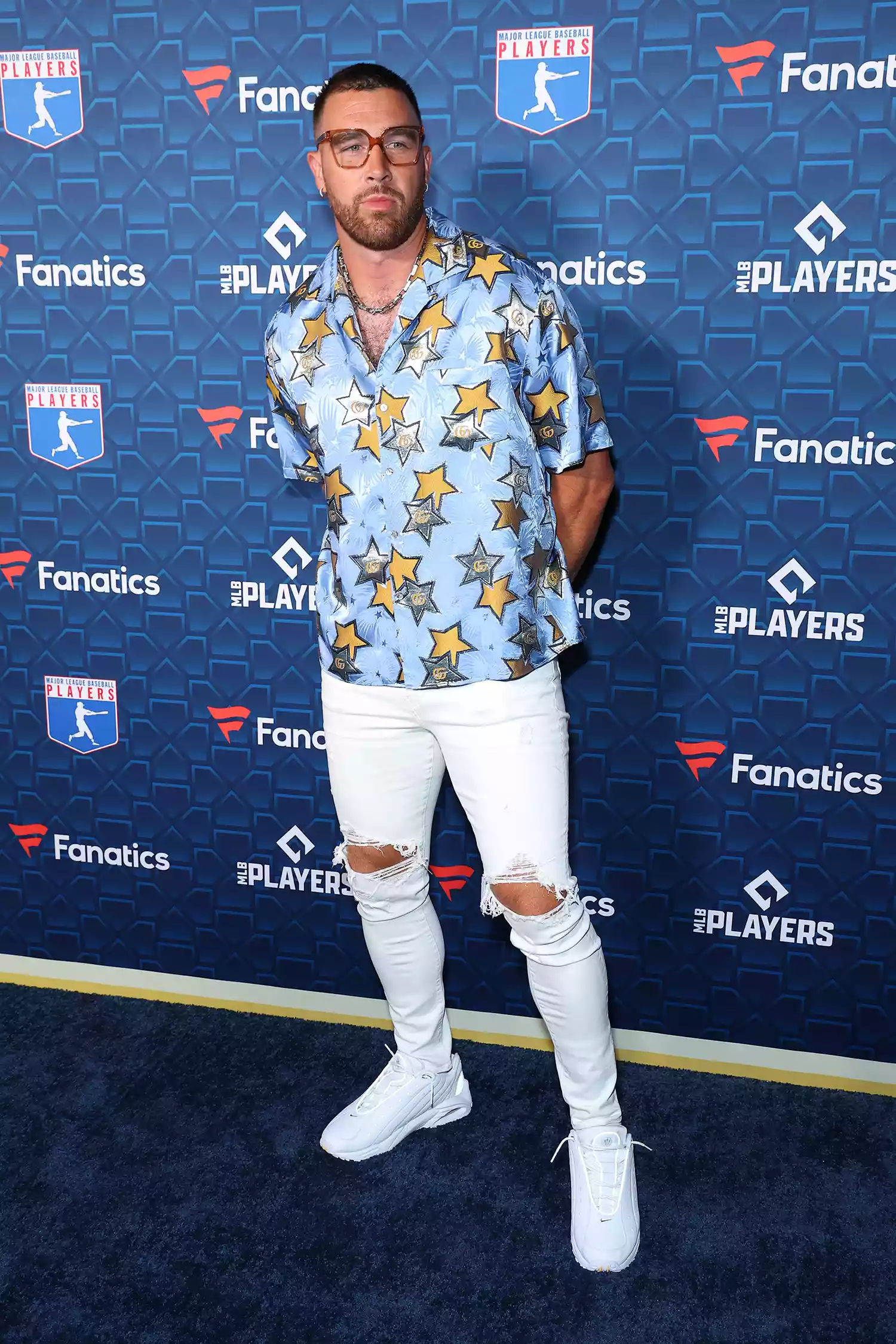 Travis Kelce attends Michael Rubin's MLBPA x Fanatics party at City Market Social House on July 18, 2022 in Los Angeles, California