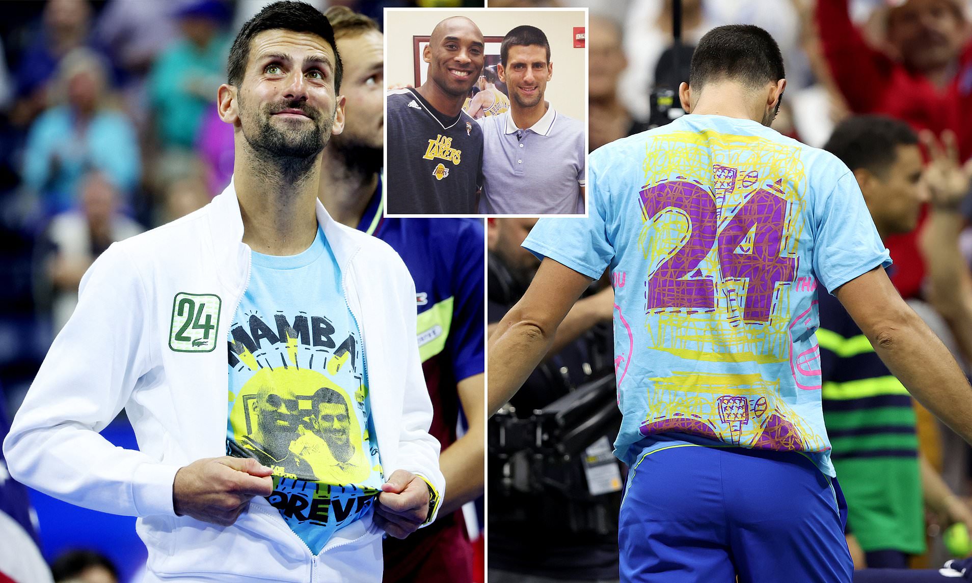 Novak Djokovic honors Kobe Bryant at the US Open after winning his 24th  Grand Slam title: 'He was one of the people that I relied on the most' |  Daily Mail Online