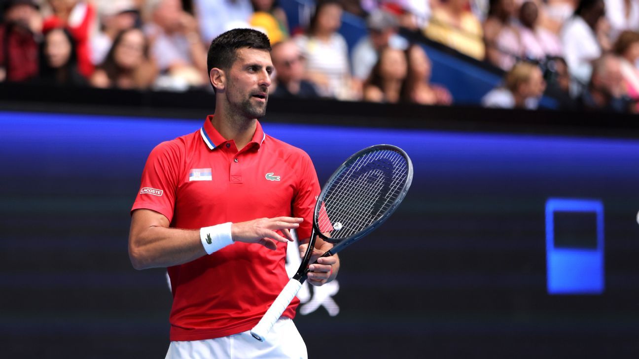 Novak Djokovic overcomes wrist issue in United Cup singles win - ESPN