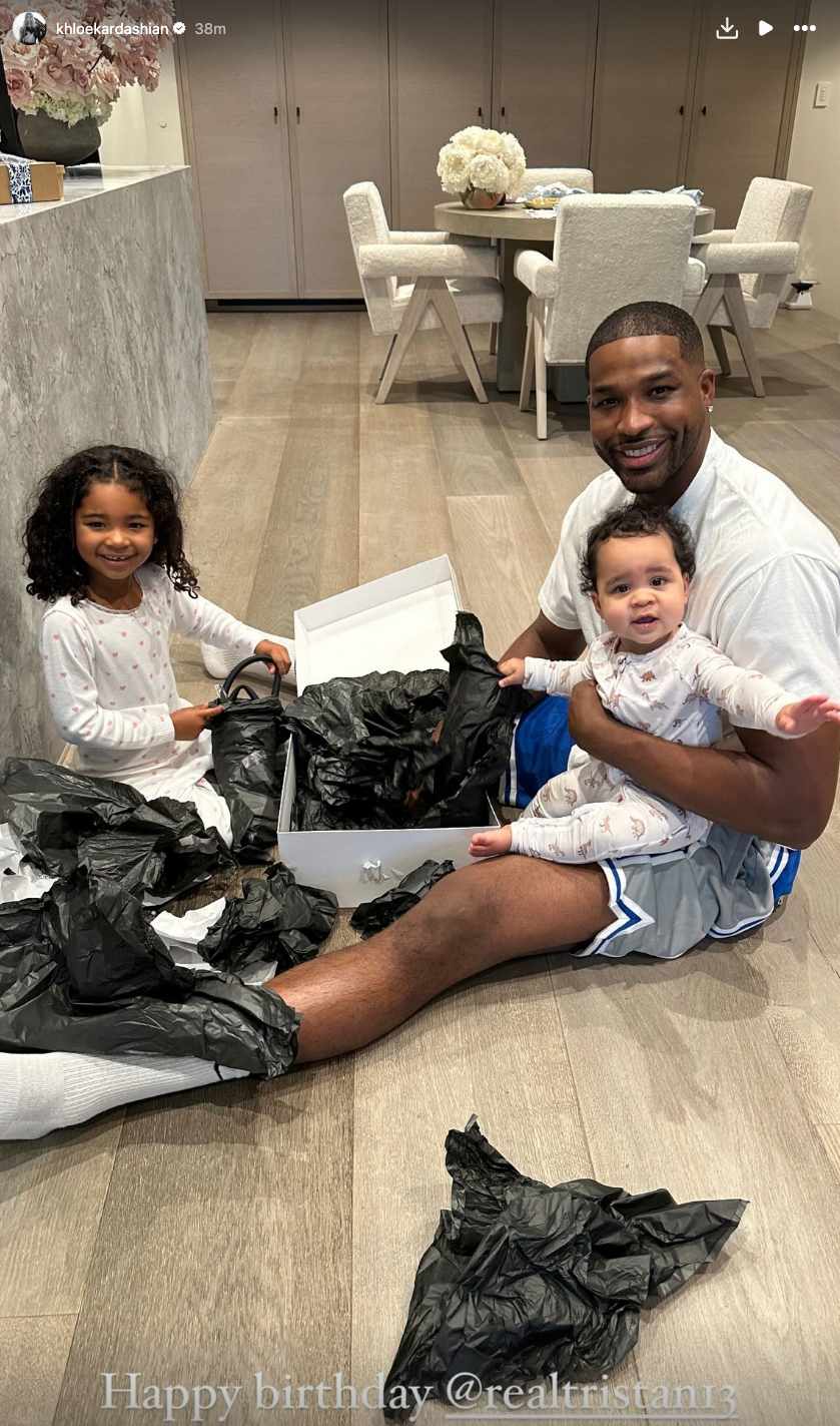 Khloé Kardashian Shares Rare Photo of Tristan Thompson with Kids on Birthday