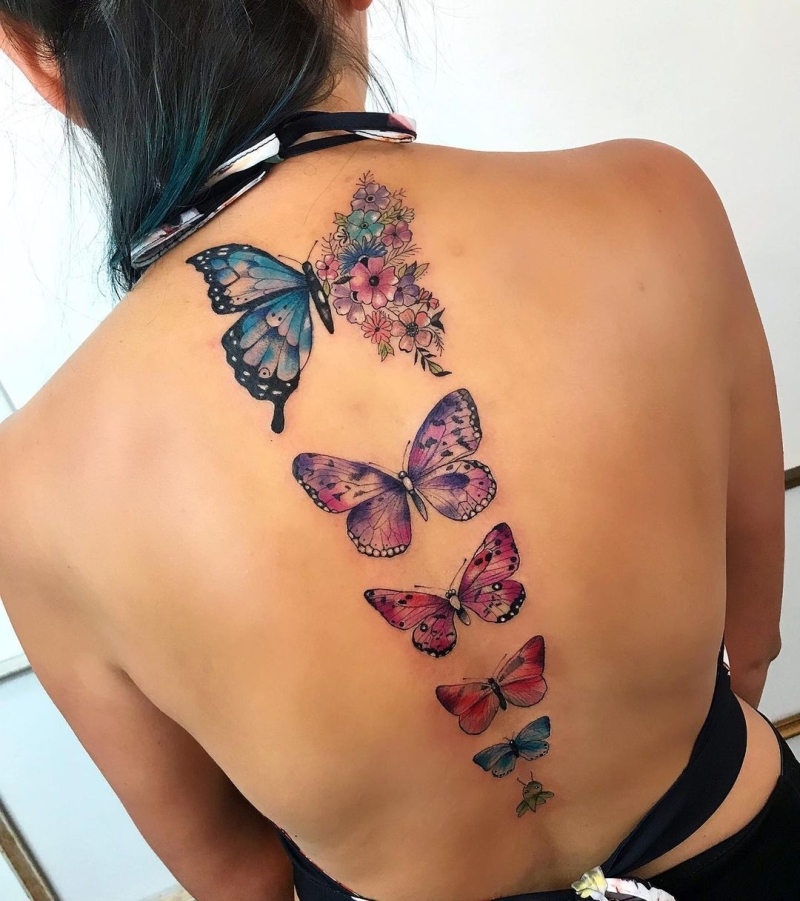 awesome watercolor spine tattoo ideas @tataardiladiaz 3a