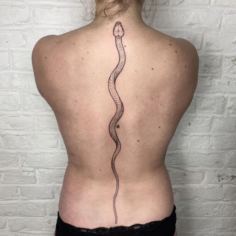 cool snake spine tattoo @lauragascoynee tattoo 3a