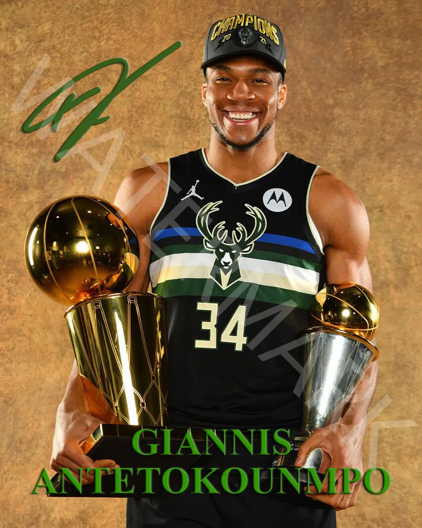 Giannis Antetokounmpo MVP Greek Freak large signed 12x18 inch photograph  poster | eBay