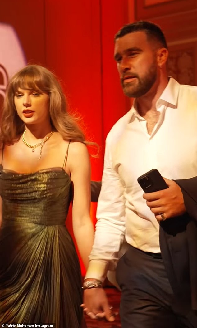 Travis Kelce and his famous girlfriend Taylor Swift enjoyed a glamorous weekend in Las Vegas where they held hands at the 15 and the Mahomies Foundation benefit inside MGM Resorts on Sunday and helped raised funds for needy children