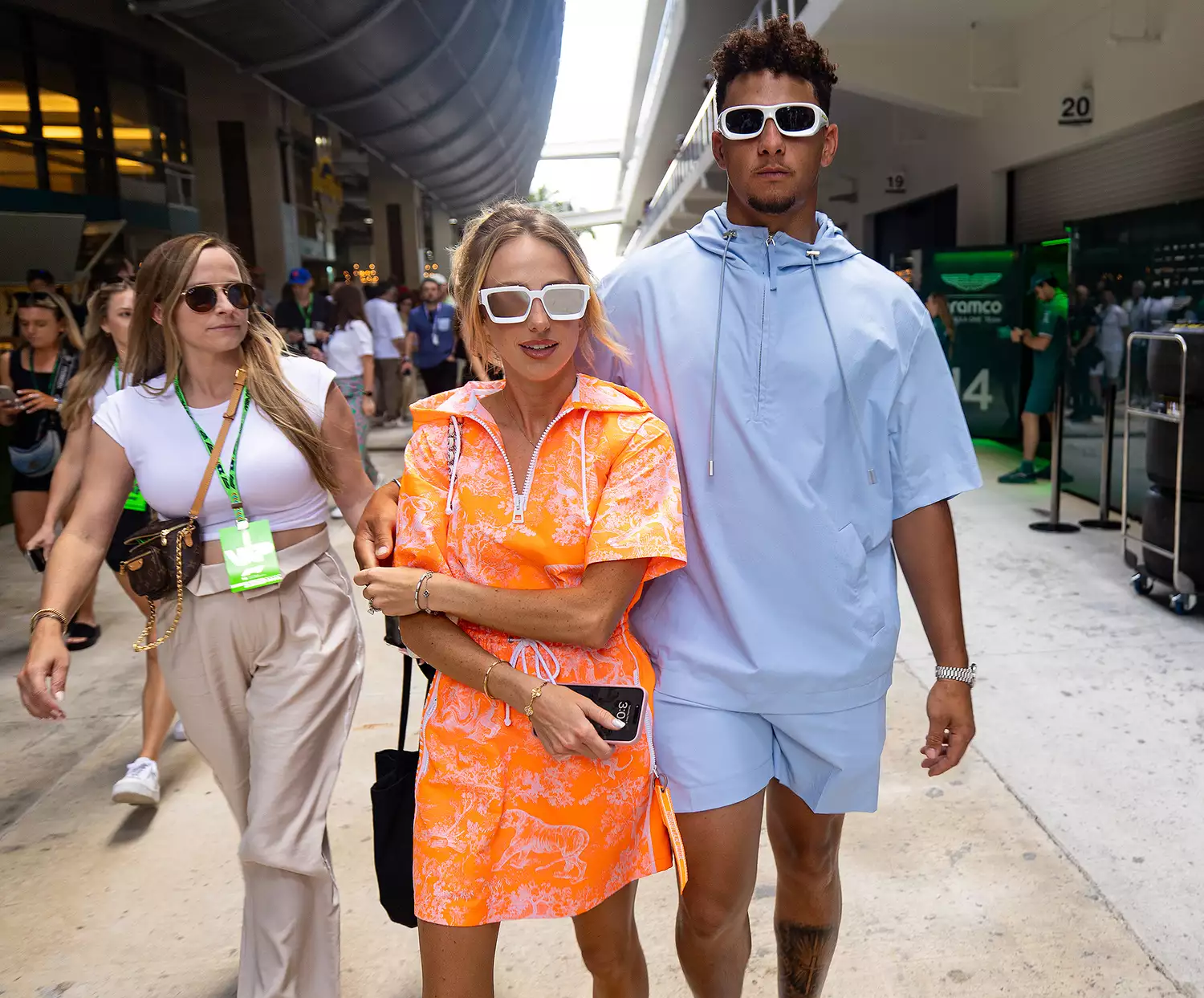 Patrick Mahomes, Otro Capital Alpine F1 Team Investor and professional football player for the Kansas City Chiefs of the NFL, and his wife, Brittany Mahomes, prior to tthe F1 Grand Prix of Miami at Miami International Autodrome on May 4, 2024 in Miami, United States.